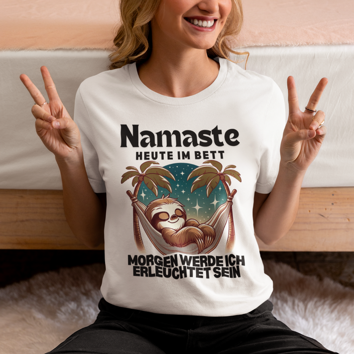 NAMASTE heute im Bett  - Damen Premiumshirt