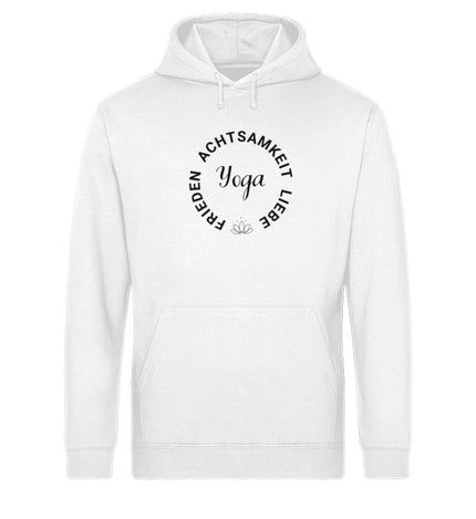 YOGA FRIEDEN  ACHTSAMKEIT LIEBE  - Unisex Organic Hoodie